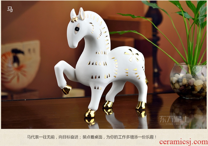 Oriental soil 12 Chinese zodiac animals dragon pig cattle dog furnishing articles ceramics creative birthday present practical