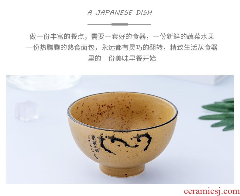 Creative household ceramic bowl noodles soup bowl prevent hot large rice bowls of jingdezhen cutlery japanese-style contracted to eat bread and butter