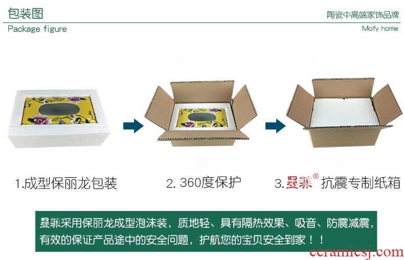 Murphy's new Chinese style classical handmade ceramic tissue box American country decorates sitting room tea table restaurant smoke box