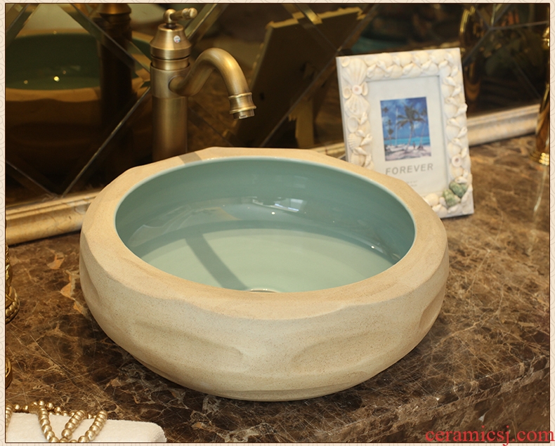 Jingdezhen ceramics by hand on the basin of art basin bathroom sinks upset the pool that wash a face carved the basin that wash a face