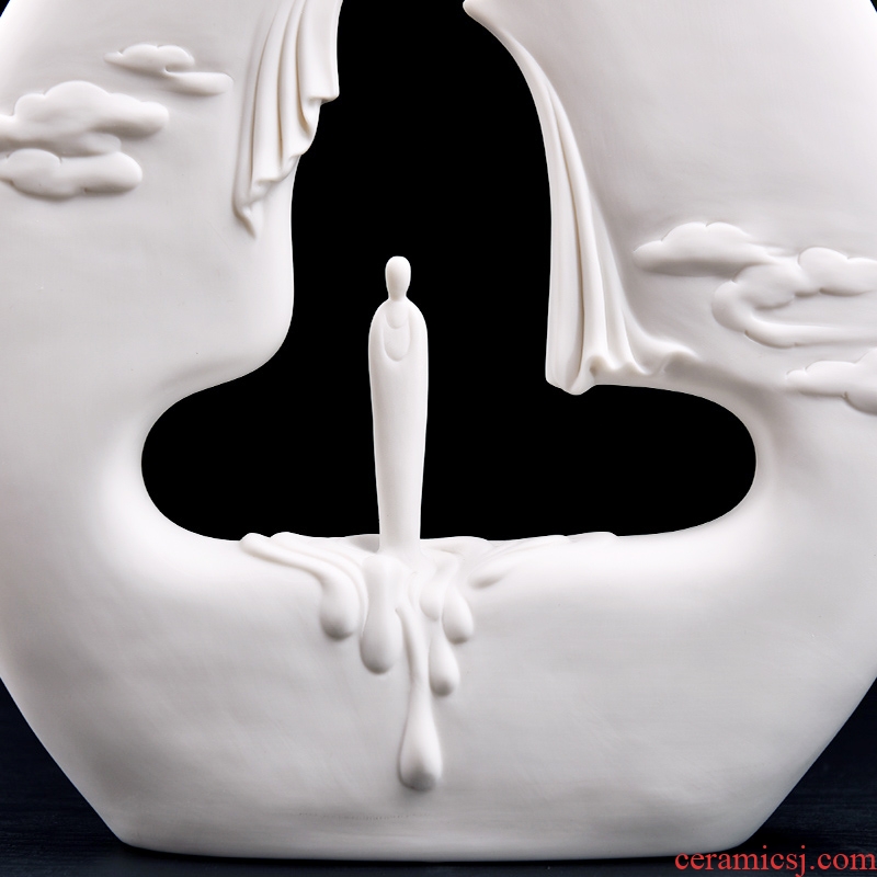 Oriental Chinese style living room soil ceramic zen furnishing articles dehua porcelain sculpture art/knot of zen