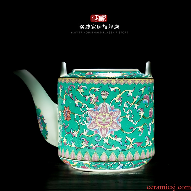 Cool ceramic kettle household of Chinese style old antique teapot high-temperature large capacity of the teapot colored enamel kettle