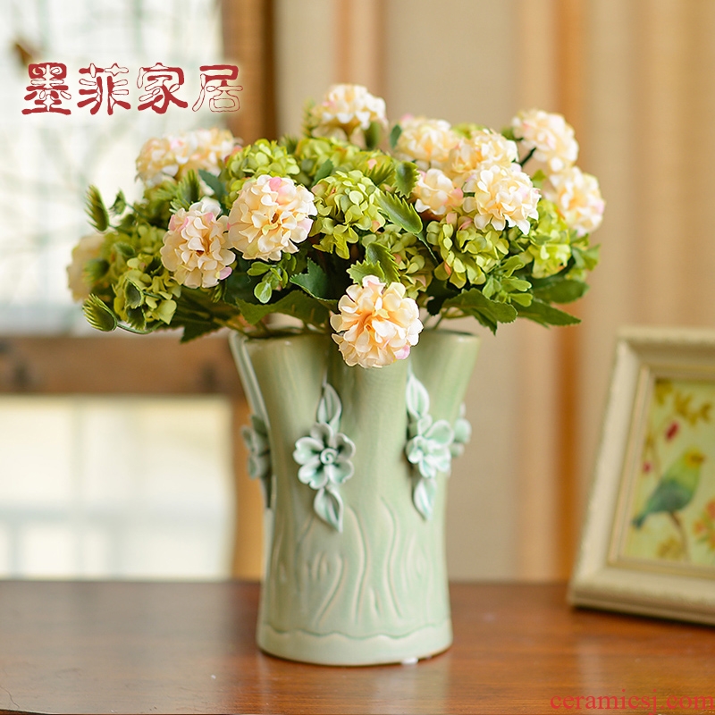 Murphy north European handmade ceramic vases, contemporary and contracted sitting room adornment is placed dry flower simulation flower art flower arranging