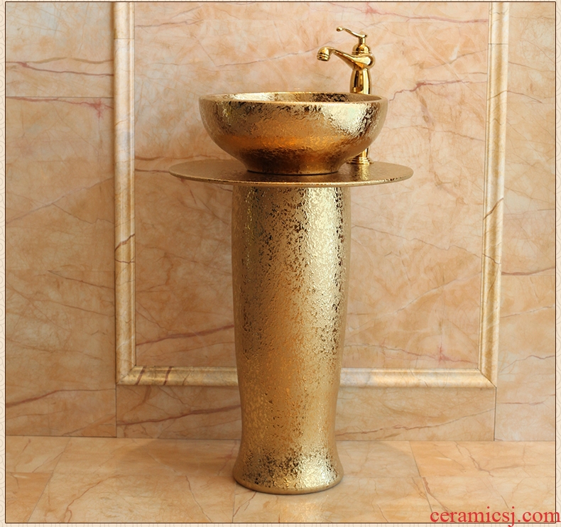 Jingdezhen ceramic column basin to lavatory toilet floor balcony column pillar lavabo art together