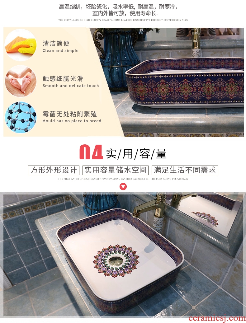 The sink basin sinks art on the square ceramic Europe type toilet of wash basin basin purple orchid emotional appeal