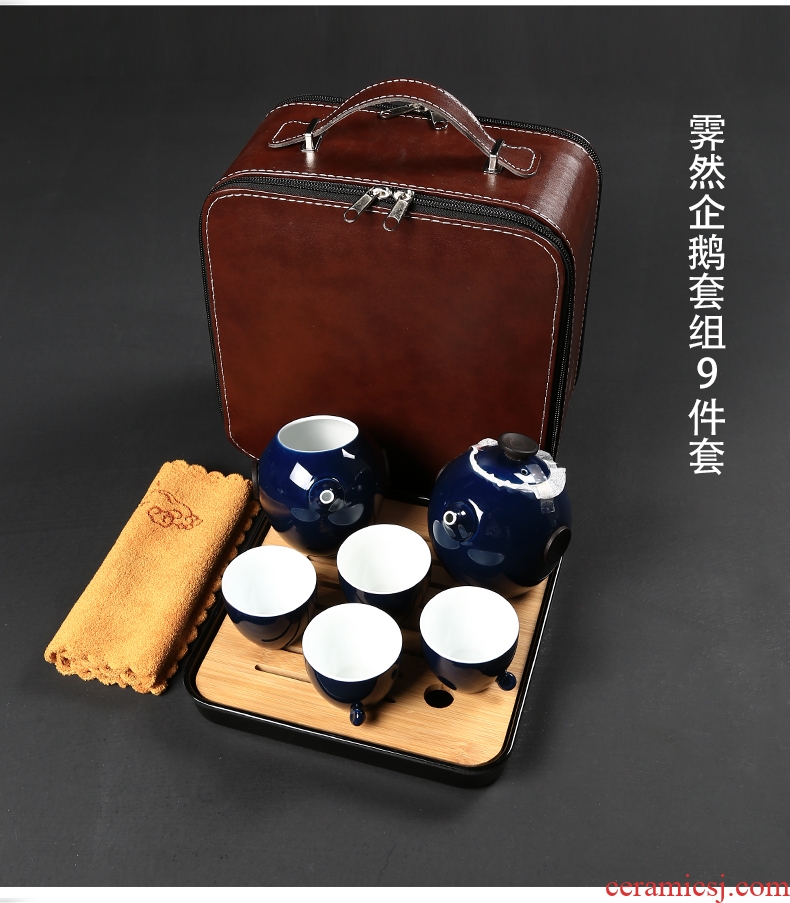 Yipin # $ceramic cups teapot tea towel kung fu tea sets the whole household contracted portable tea set