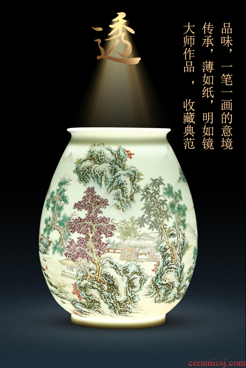 Jingdezhen ceramic new Chinese style household flower vase sitting room adornment is placed contemporary and contracted desktop craft porcelain