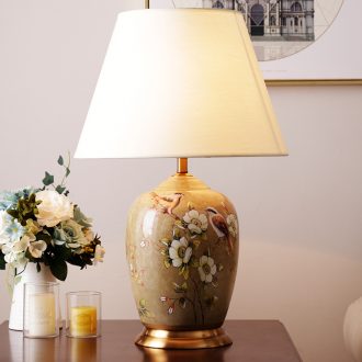 Modern Chinese ceramic desk lamp adornment bedroom berth lamp sitting room creative study romantic warmth ceramic lamp