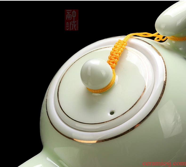 Celadon pot large heat-resistant ceramic teapot kung fu tea tea set household longquan celadon, xi shi pot