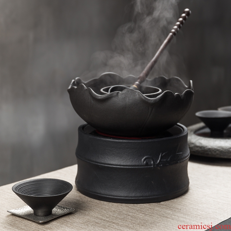 Bin DE lava-rock electric cook kung fu tea exchanger with the ceramics TaoLu household black tea pu-erh tea temperature curing pot bowl suit