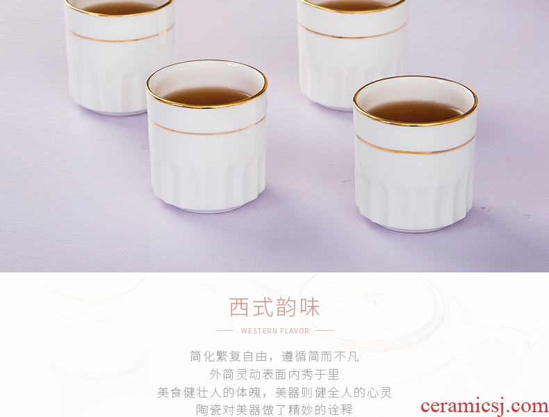 Cup by hand paint hotel table matching cups of jingdezhen ceramic tableware pure white bone China cups water