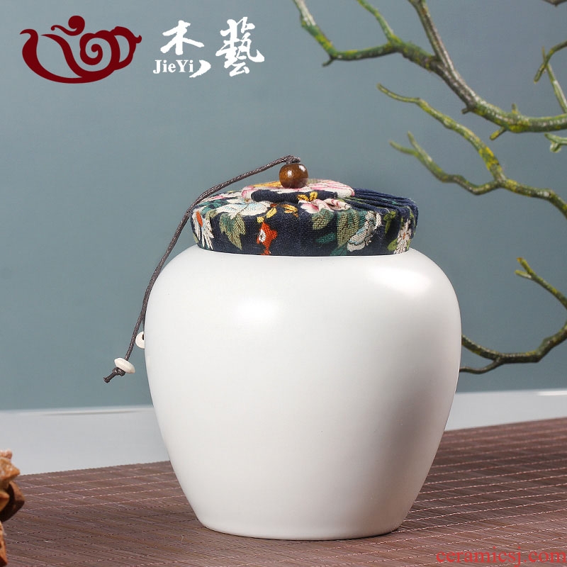 Jie crack caddy ceramic art tea accessories elder brother kiln large tea box of your kiln celadon kiln sealed cans