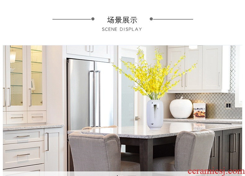 The minister ceramic dancing orchid simulation flowers yellow sitting room place vase decoration dry flower bouquets of flowers