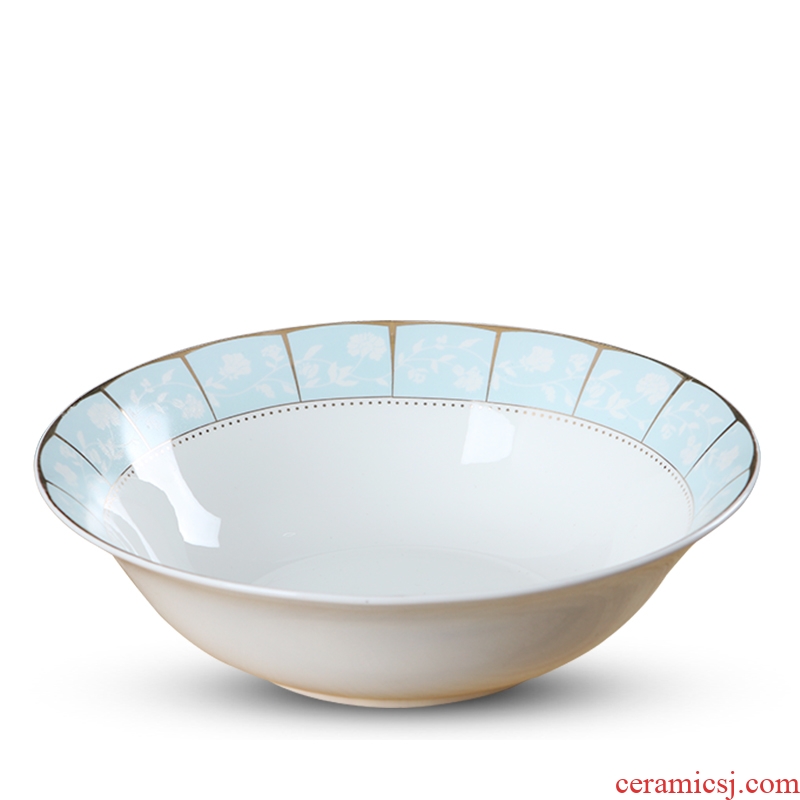 Jingdezhen ceramic household bowl bone China 9 inches large noodles soup bowl creative jobs microwave Korean dishes