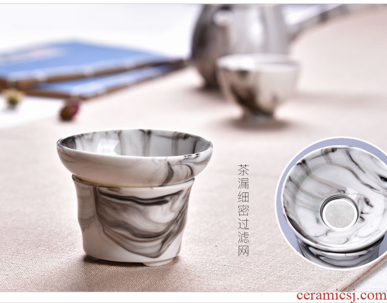 HaoFeng a complete set of ceramic tea set domestic large teapot teacup Japanese kung fu tea sea creative gift boxes