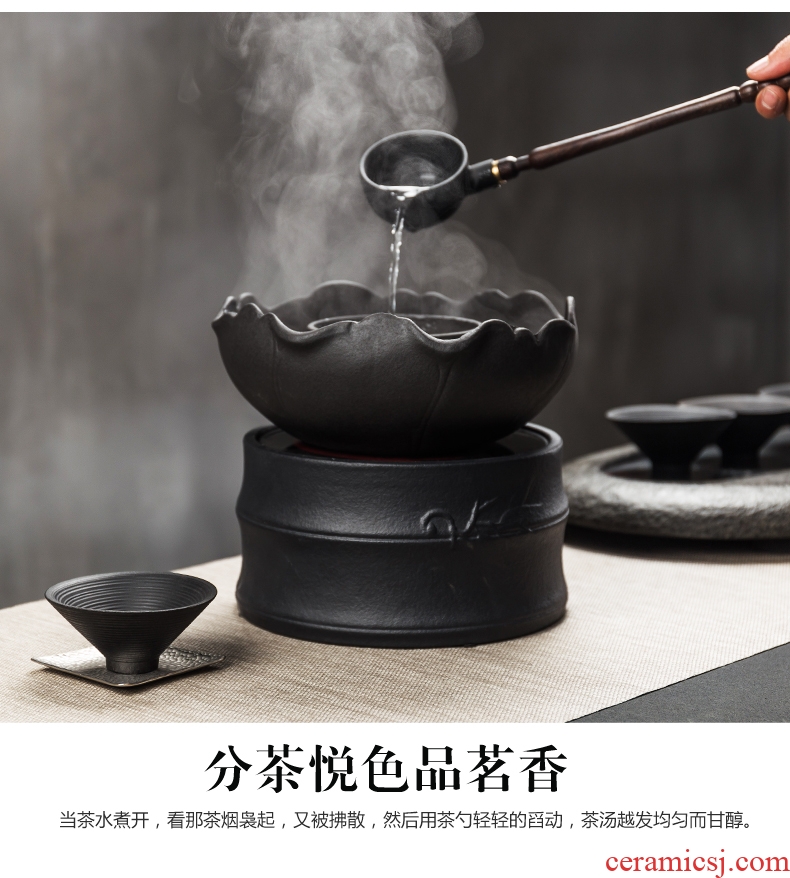 Bin DE lava-rock electric cook kung fu tea exchanger with the ceramics TaoLu household black tea pu-erh tea temperature curing pot bowl suit