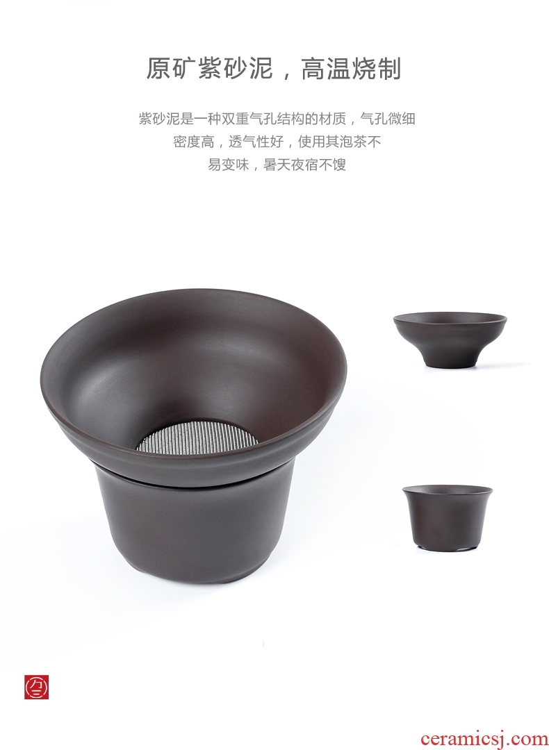 Three thousand tea kungfu tea accessories violet arenaceous) filter filter ceramic handmade tea tea strainer
