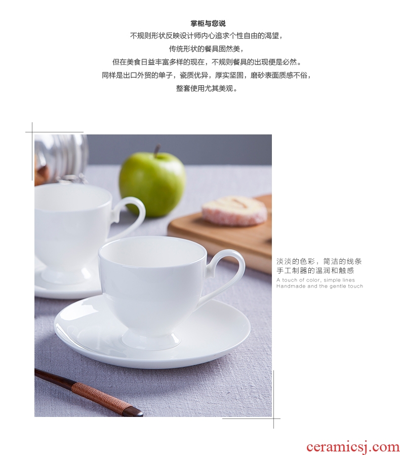 Jingdezhen european-style bone porcelain white ceramic cup afternoon tea set creative household soft outfit coffee cups and saucers send the spoon