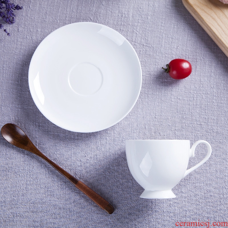 Jingdezhen european-style bone porcelain white ceramic cup afternoon tea set creative household soft outfit coffee cups and saucers send the spoon