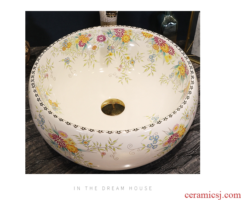 Continental basin stage basin circular lavatory toilet lavabo basin of household of jingdezhen ceramic art