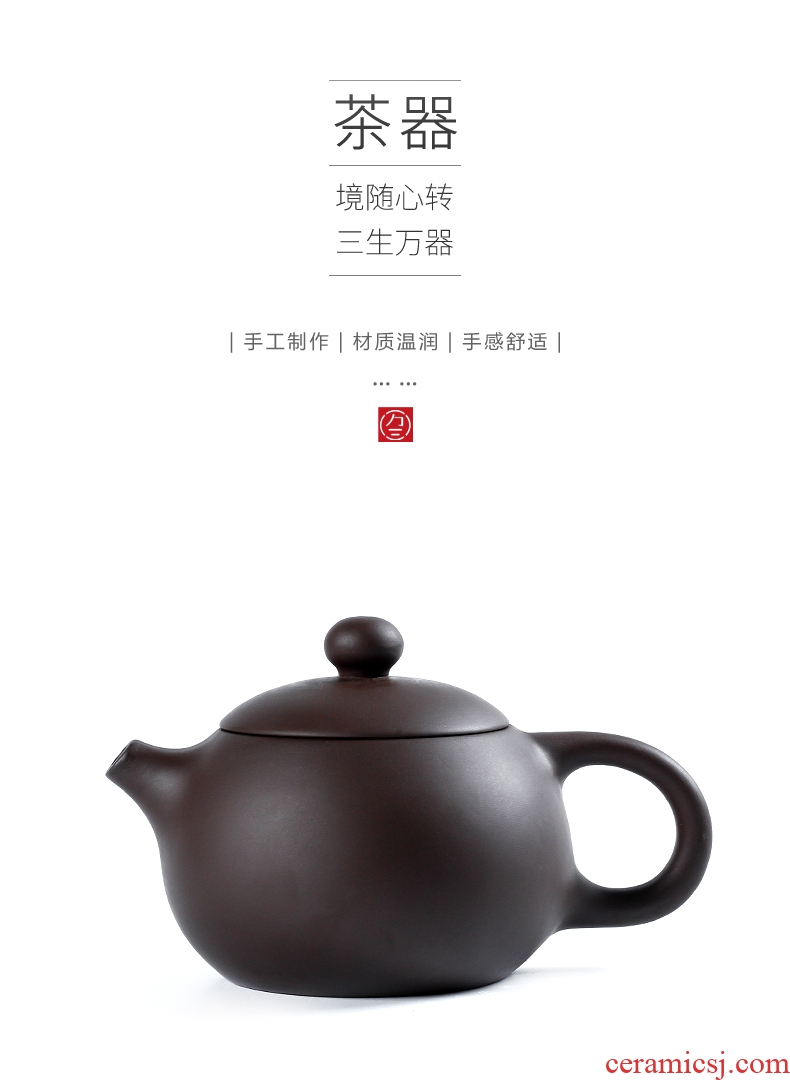 Three thousand ceramic tea village beauty make tea pot of yixing purple sand pot of purple clay manually single pot of kung fu tea pot