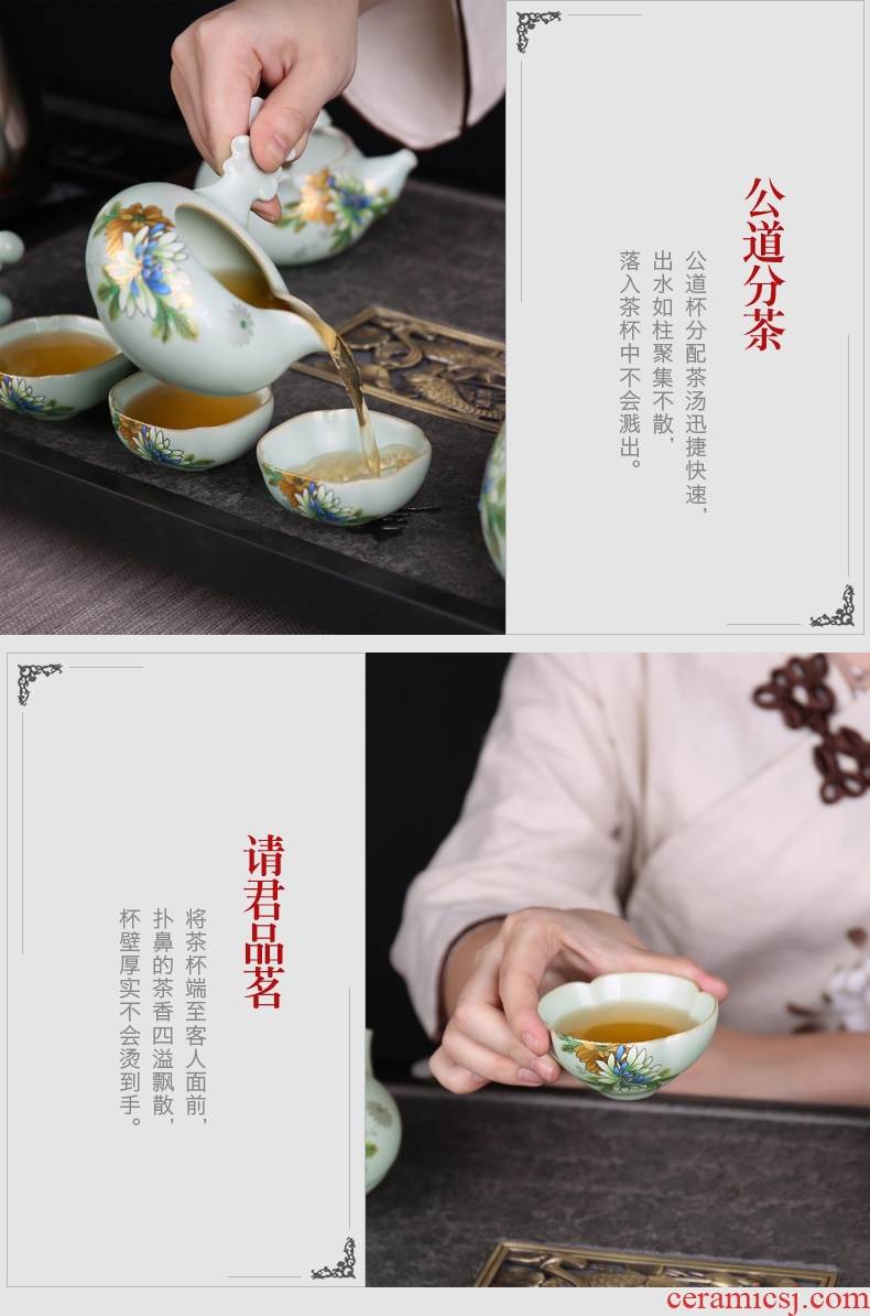 In tang dynasty pottery and porcelain of a complete set of kung fu tea sets big gift boxes on your kiln on Japanese tea ceremony