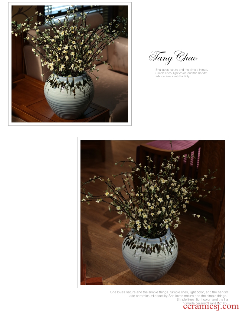Jingdezhen pottery vase hotel Chinese ground ceramic creative pot vase vase home sitting room adornment