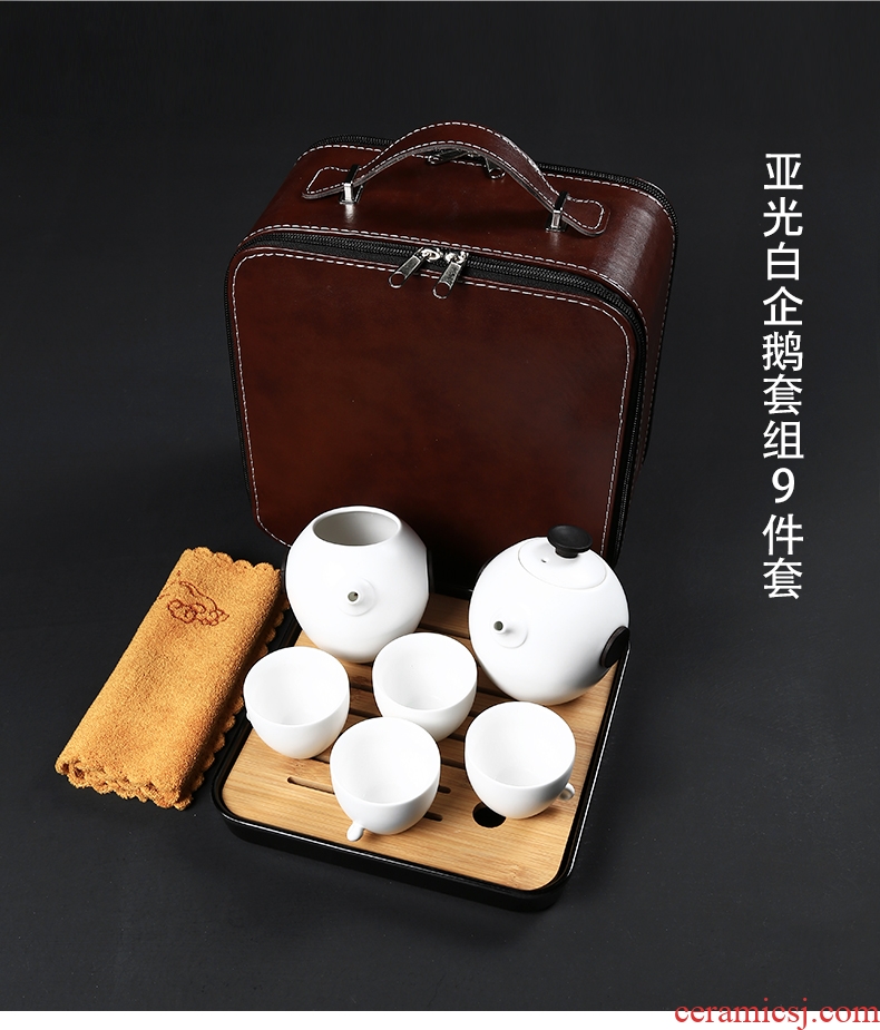 Yipin # $ceramic cups teapot tea towel kung fu tea sets the whole household contracted portable tea set