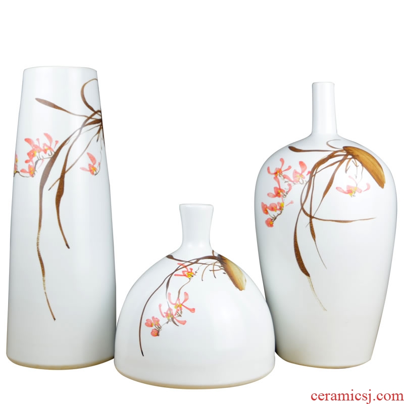 Jingdezhen ceramics hand-painted modern new Chinese vase flower arrangement sitting room home furnishing articles on your table