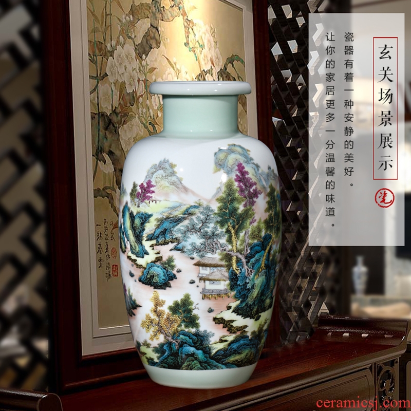 Jingdezhen ceramics vase furnishing articles khe sanh fishing modern new Chinese style sitting room adornment is placed gifts