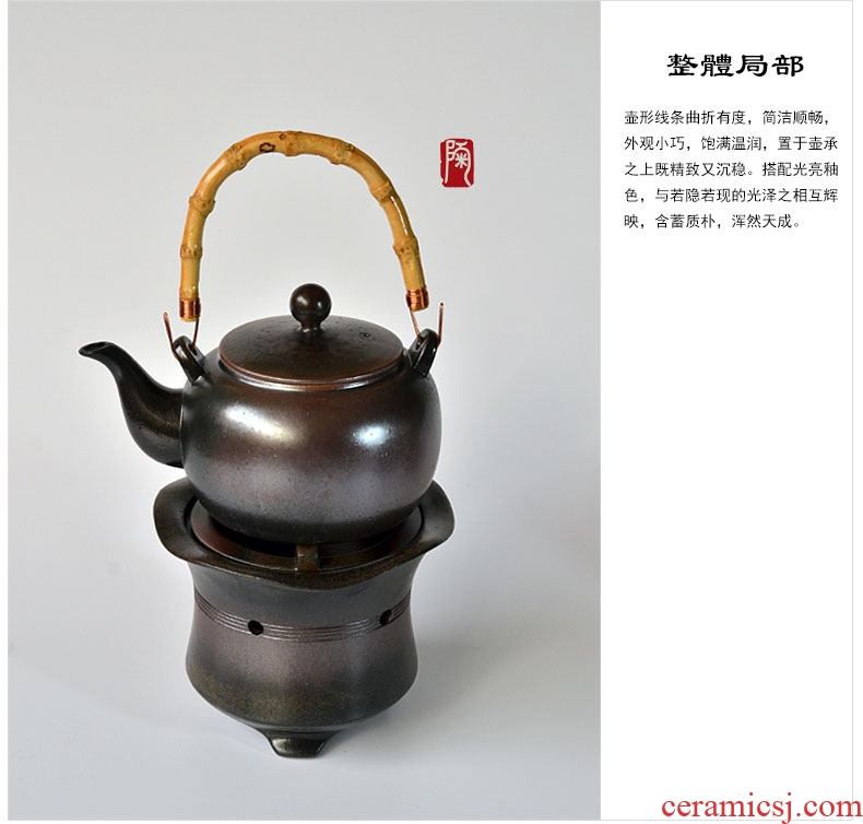 Tao fan ceramic coarse pottery pot boiling pot heat girder alcohol stove heated furnace insulation teapot candle tea set