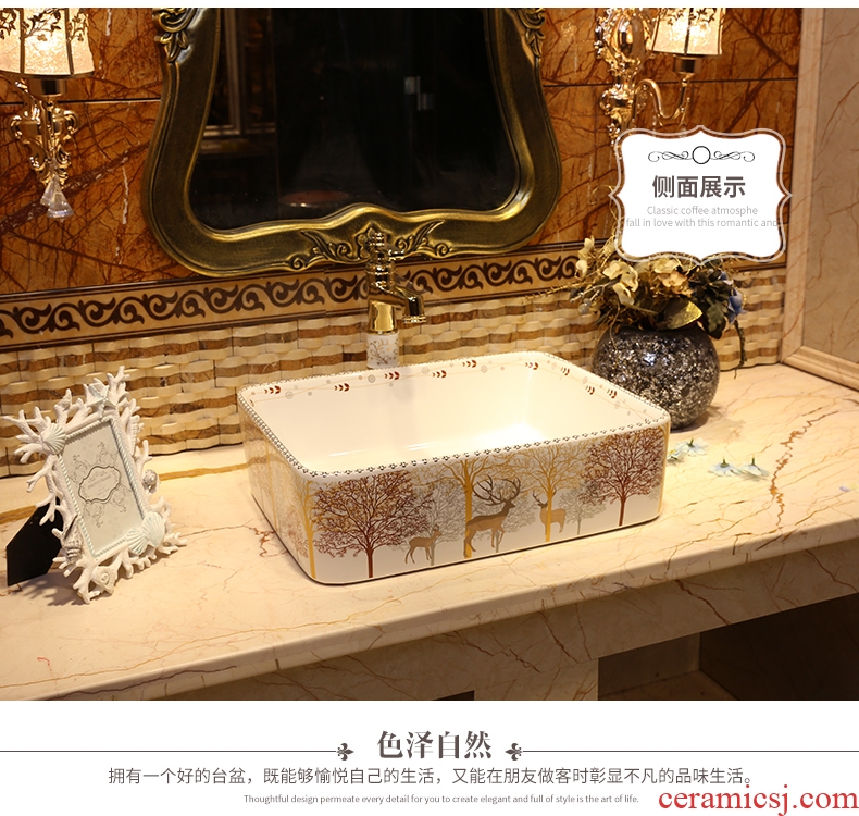 American stage basin to square the sink ceramic wash basin home European toilet stage basin