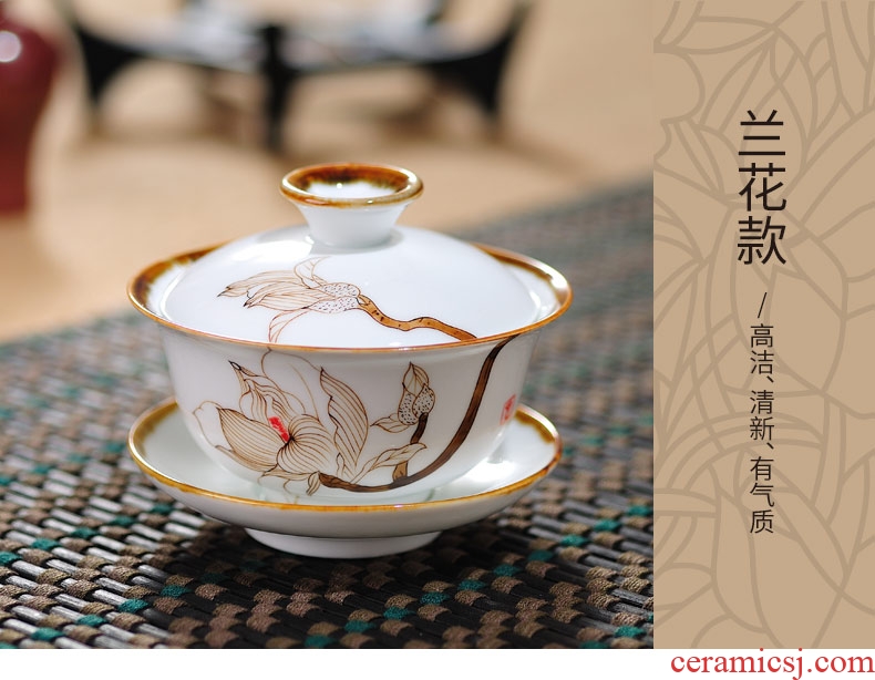 Drink to jingdezhen size tureen single white porcelain cups thin foetus tea bowl three glass ceramic kung fu tea set