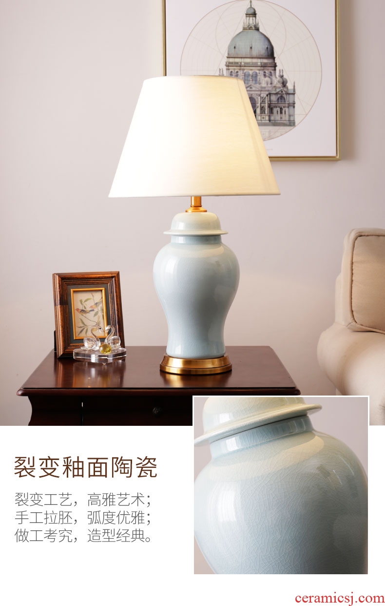 American ceramic desk lamp simple modern adjustable light warm luxurious sitting room study hotel rooms bedroom berth lamp