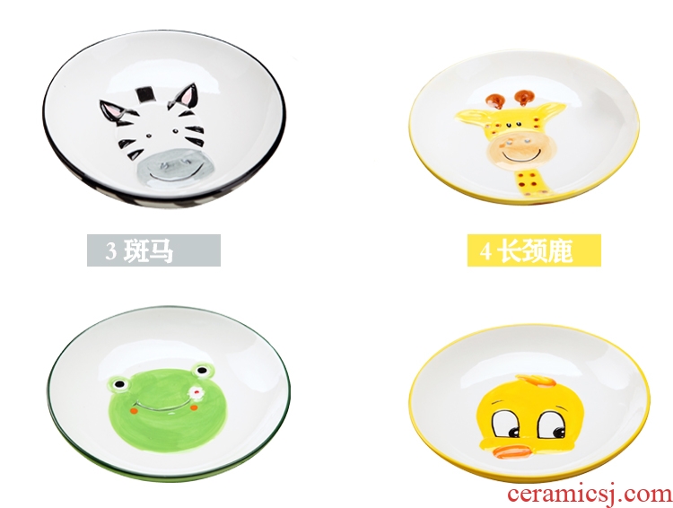 Jingdezhen dishes suit Korean creative contracted hand-painted tableware children lovely home 4 only eat rice bowls