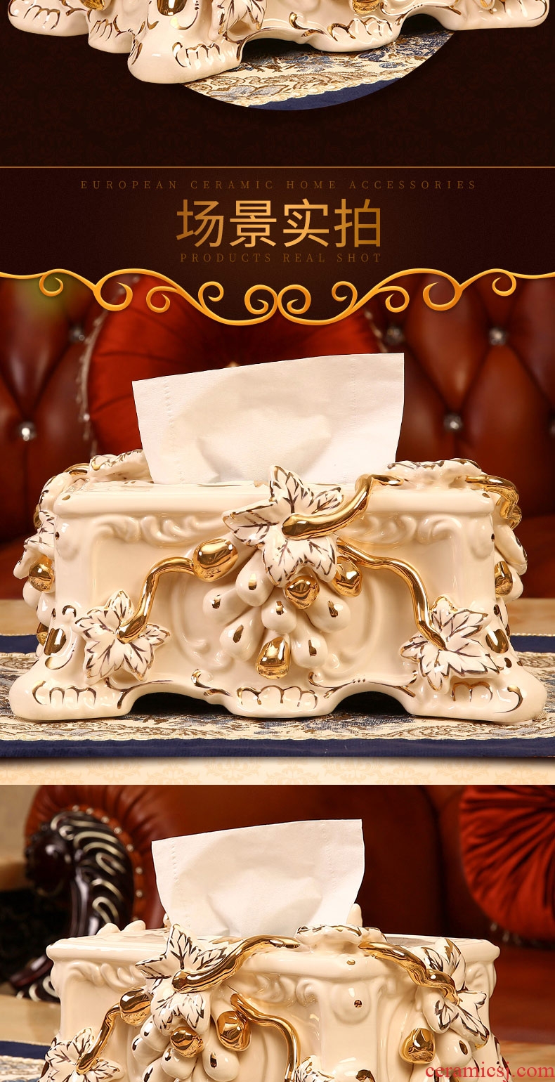 Vatican Sally's ceramic tissue box luxury european-style household smoke box sitting room tea table decorations furnishing articles wedding gift