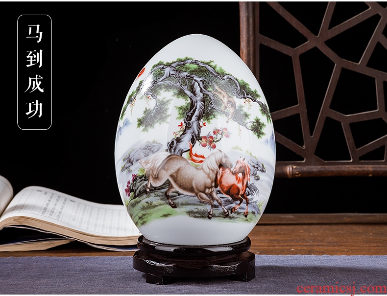 Jingdezhen ceramics vase of contemporary and contracted home sitting room handicraft wine creative egg ornament furnishing articles