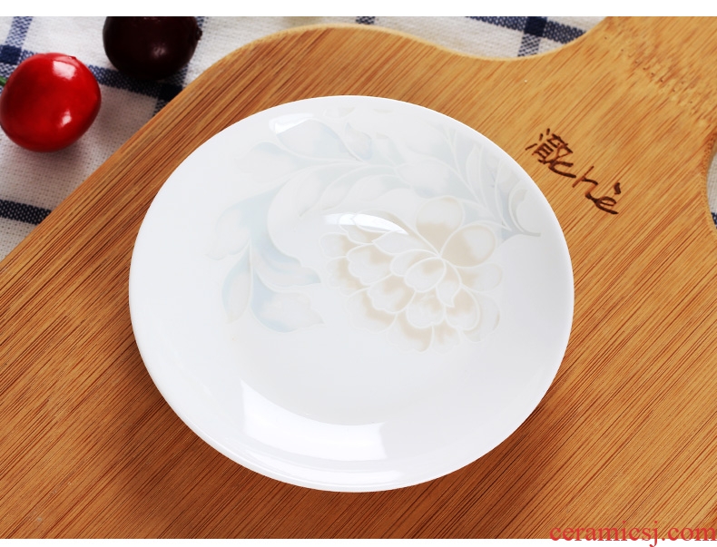 Jingdezhen ceramic flavour dish household creative little dish dish vinegar sauce dish snacks disc 4 inches round food dishes