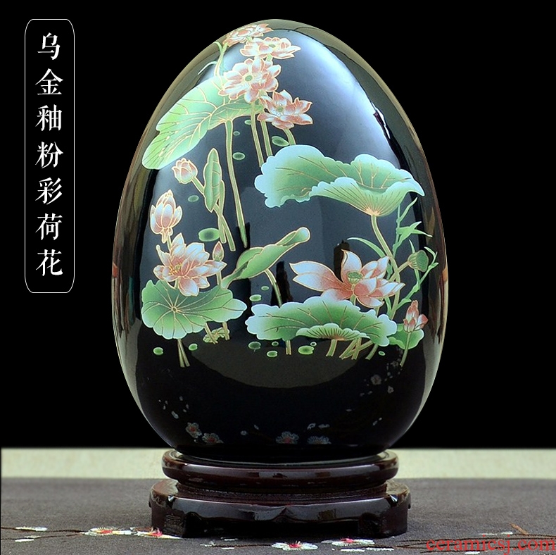 Jingdezhen ceramics vase of contemporary and contracted home sitting room handicraft wine creative egg ornament furnishing articles