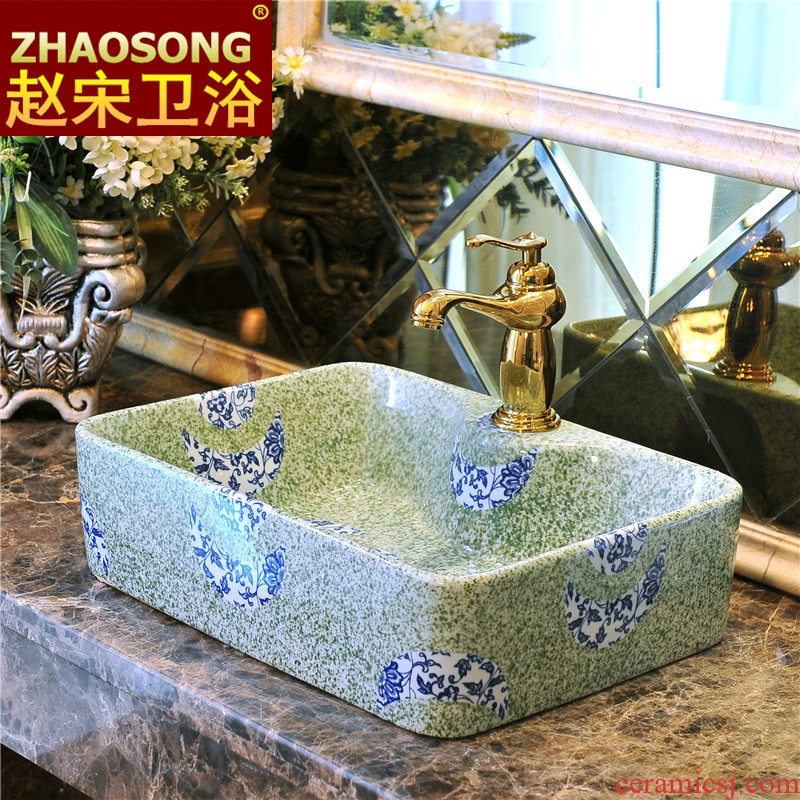 Restoring ancient ways of song dynasty square ceramic art stage hand washing basin hotel toilet stage basin large household