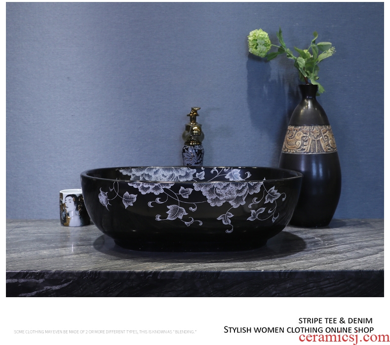 Million birds stage basin to jingdezhen european-style lavabo household creative ceramic art contracted lavatory basin