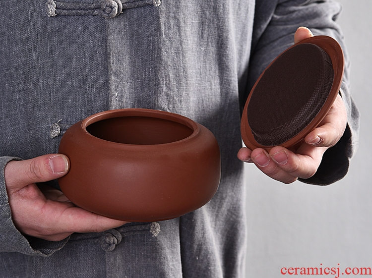 Hong bo acura large ceramic tea caddy seal pot tea purple sand tea box custom-made logo