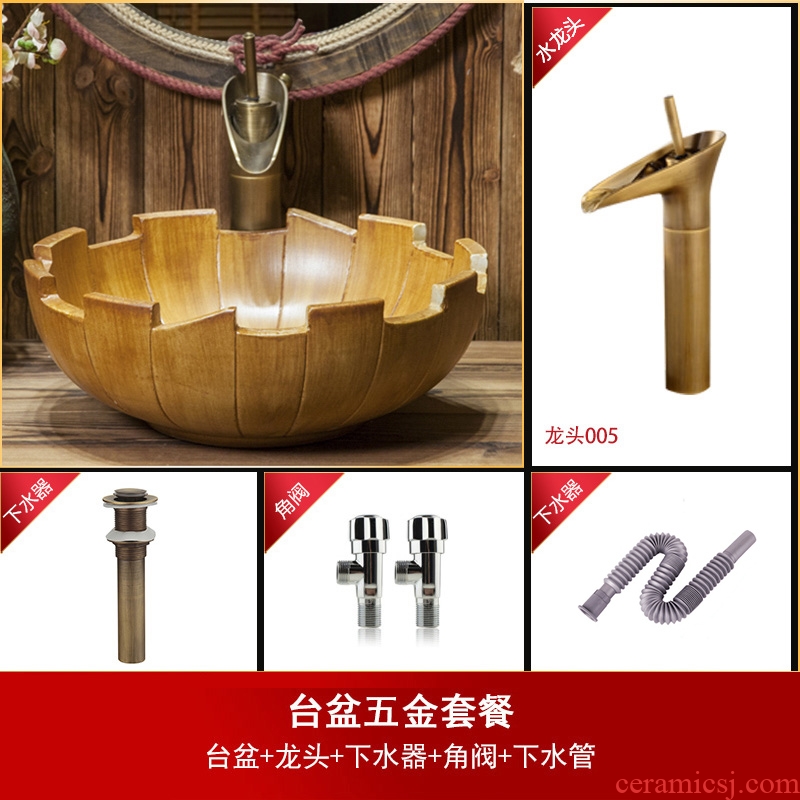 Koh larn restoring ancient ways, qi jingdezhen ceramic lavabo A022 stage basin basin is the basin that wash a face carved art