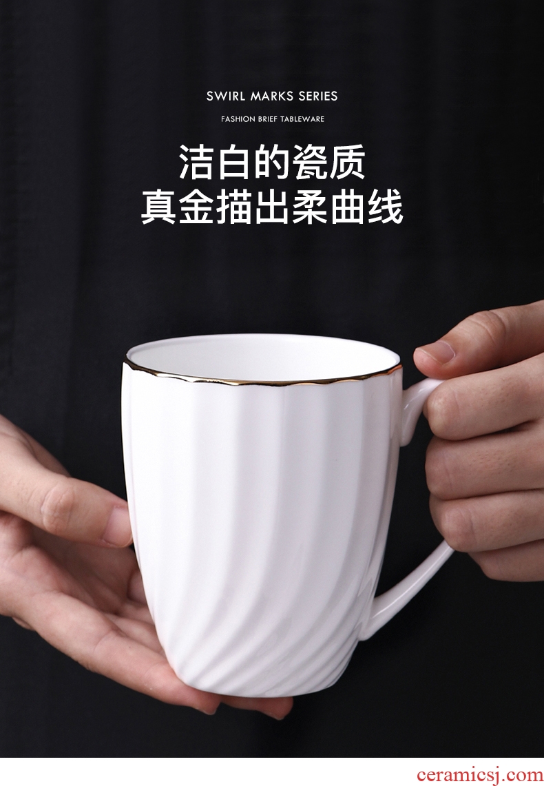 Phnom penh bone porcelain ceramic mugs contracted creative office drink a cup of household xuan month couple coffee cup