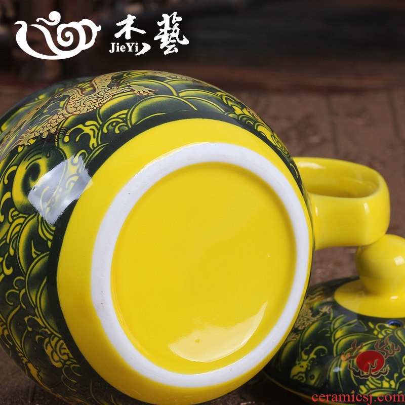 Jingdezhen ceramic teapot large single pot of kung fu tea tea to small landscape filtering of blue and white porcelain teapot