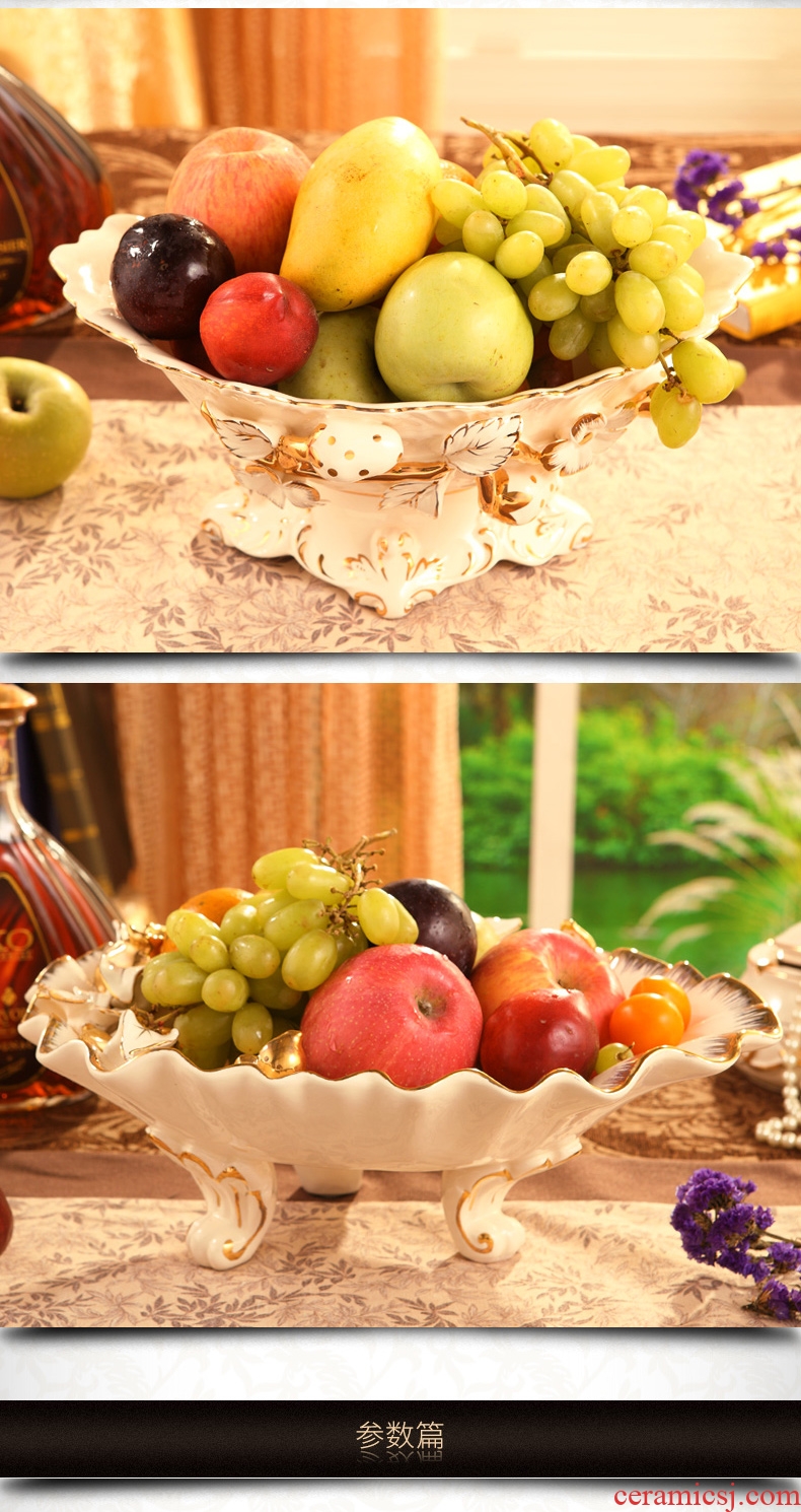 Ou compote creative home furnishing articles of luxury living room large ceramic fruit bowl tea table fruit basin wedding gift