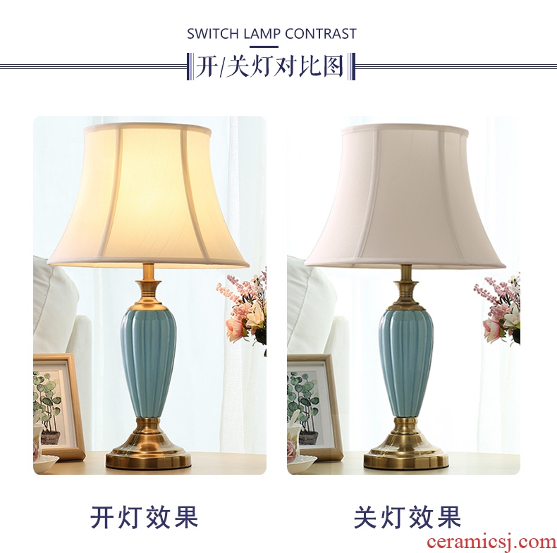 American ceramic desk lamp lamp of bedroom the head of a bed sweet romance modern marriage room sitting room study ideas