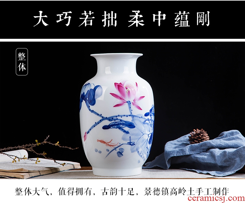 Jingdezhen ceramics hand-painted color bucket vase wine porch home decoration sitting room TV ark furnishing articles