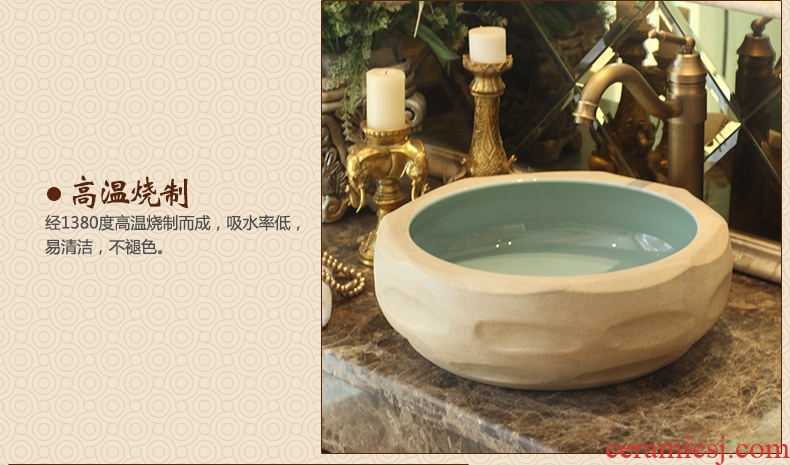 Jingdezhen ceramics by hand on the basin of art basin bathroom sinks upset the pool that wash a face carved the basin that wash a face