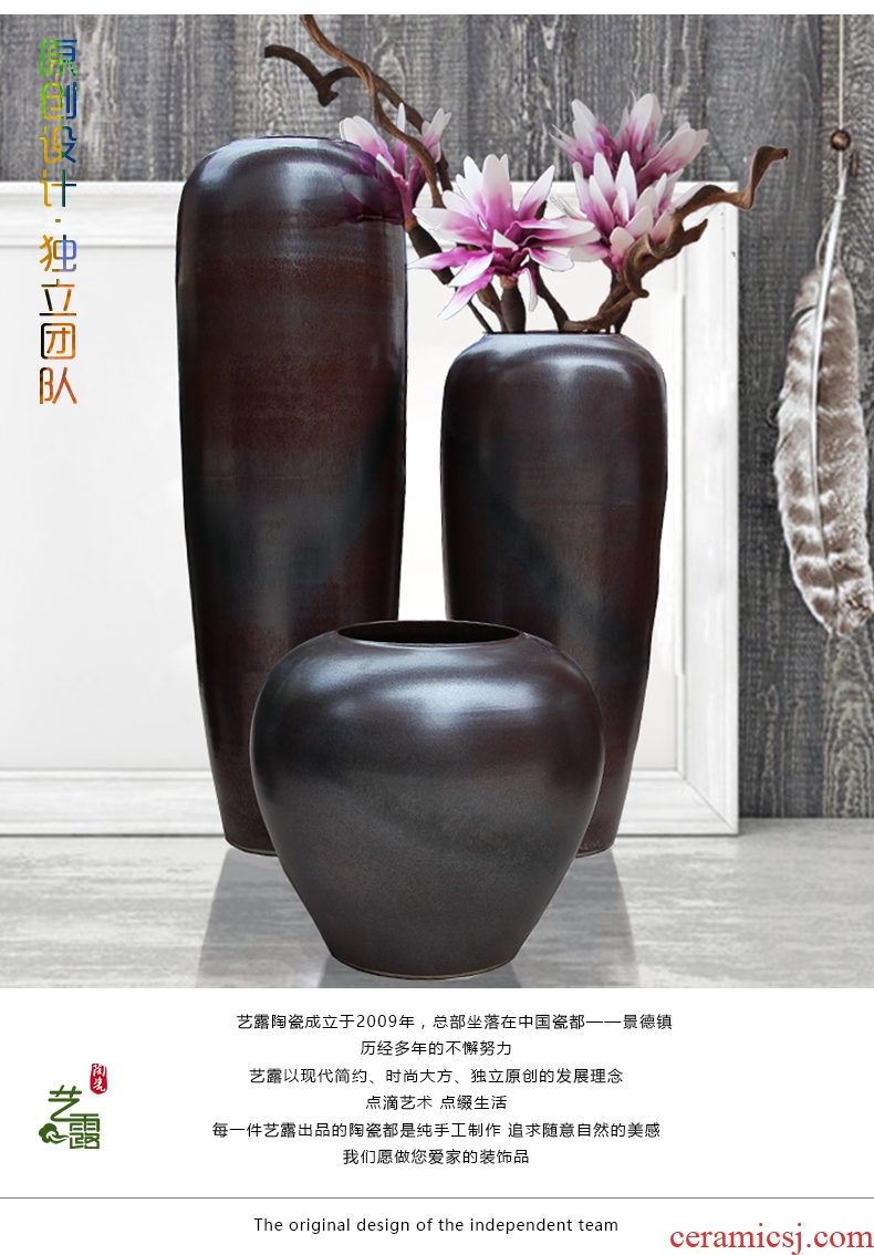 Southeast Asia style art show jingdezhen poinsettia glaze floor series ceramic hotel furnishing articles